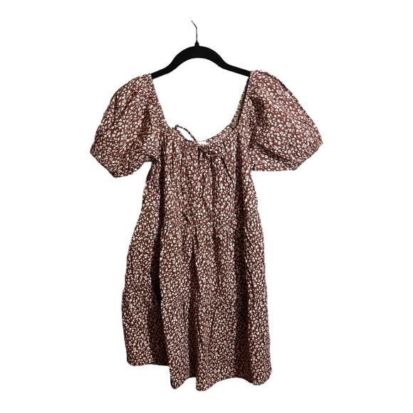 LACAUSA Playa Mini Dress in Cocoa Magic Mushroom Size M NWT - Picture 4 of 11